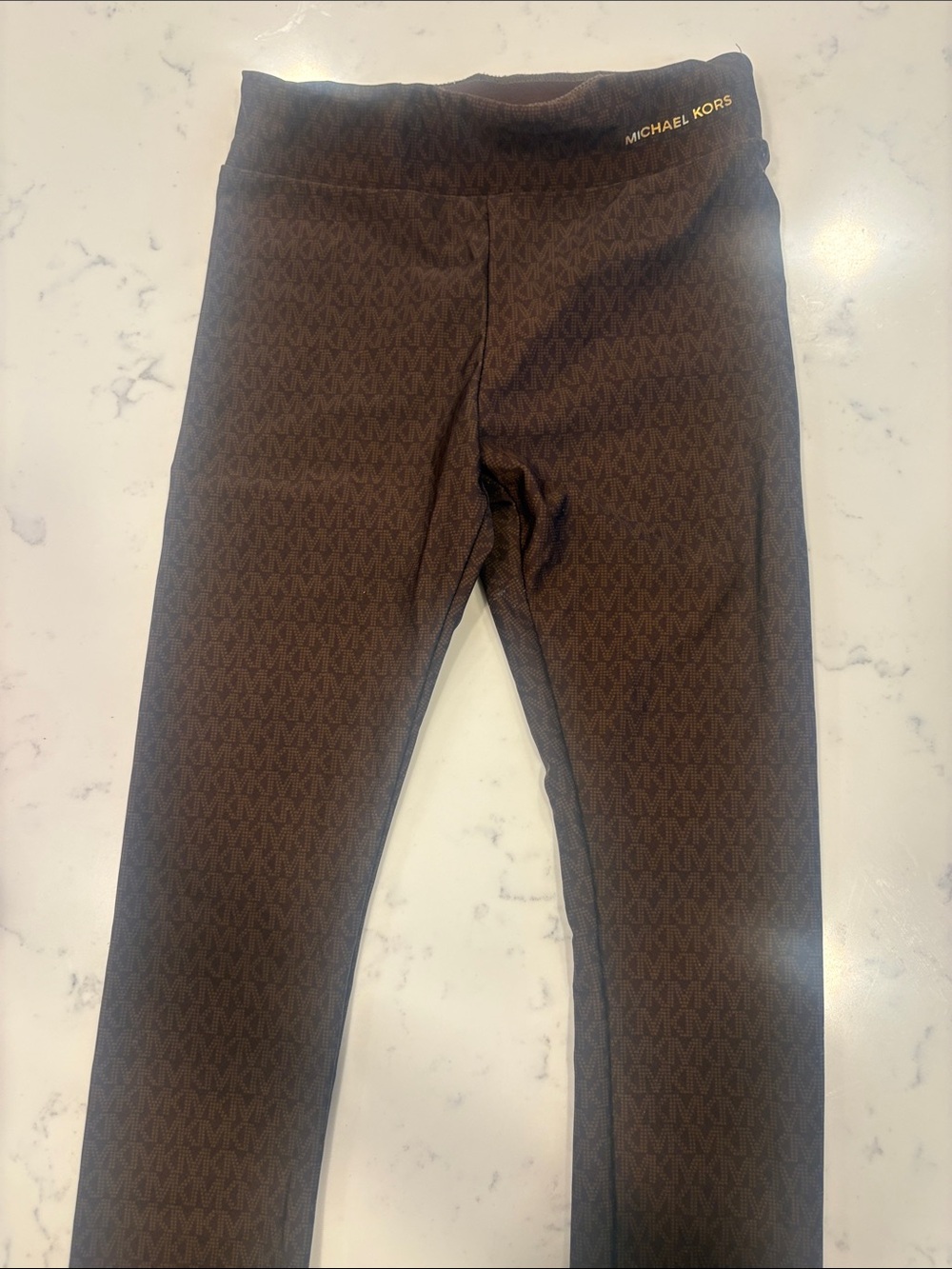 Michael Kors Brown Logo-Print Girls' Leggings